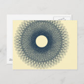 Maan straalt zwart licht abstracte kunst uit briefkaart (Voorkant / Achterkant)