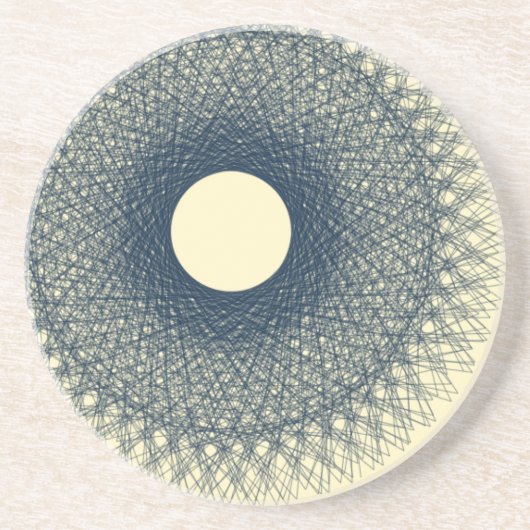 Maan straalt zwart licht abstracte kunst uit zandsteen onderzetter (Voorkant)