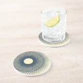 Maan straalt zwart licht abstracte kunst uit zandsteen onderzetter (Zijkant)