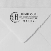  Maan Tekening Monogram Naam Retouradres Zelfinktende Stempel
