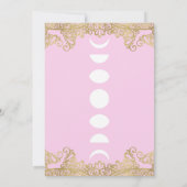 Maan Tempel Roze & Goud Sierlijk Sweet 16 Kaart (Achterkant)