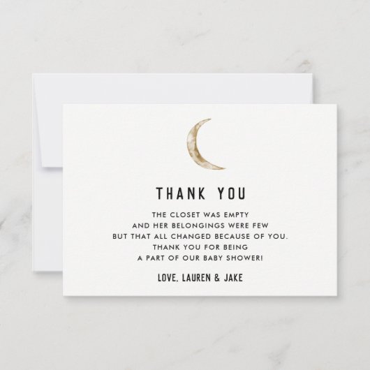 Maan Thema Indigo Baby Shower Dankkaartjes Bedankkaart (Voorkant)