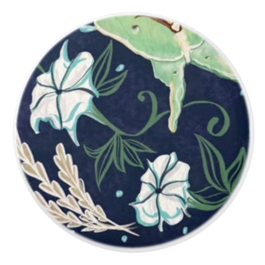 Maan tuin  keramische knop (Voorkant)