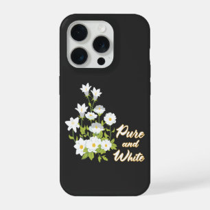 Maan tuin pure en witte bloem kunst iPhone 15 pro case