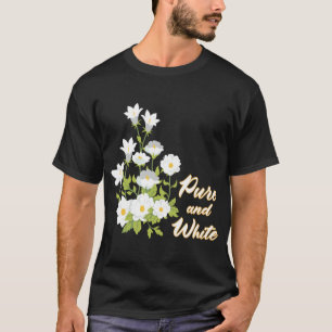 Maan tuin pure en witte bloem kunst t-shirt