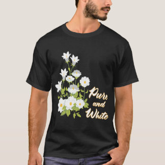 Maan tuin pure en witte bloem kunst t-shirt