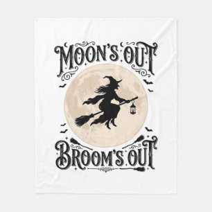 Maan Uit Bezem Uit Heks Halloween Fleece Deken