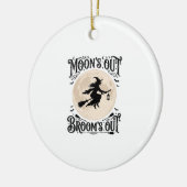 Maan Uit Bezem Uit Heks Halloween Keramisch Ornament (Links)