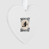 Maan Uit Bezem Uit Heks Halloween Ornament (voorkant)