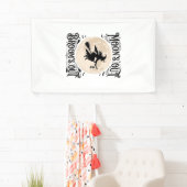 Maan Uit Bezem Uit Heks Halloween Spandoek (Insitu)