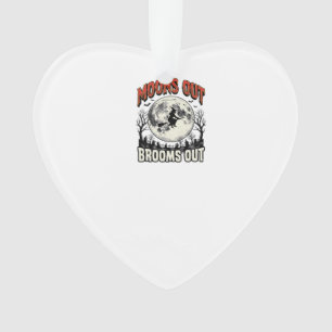 Maan uit Bezem uit Vintage Halloween Heks Ontwerp Ornament