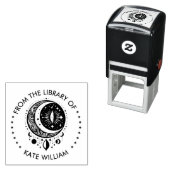 Maan Uit de Bibliotheek van Ronde postzegel Zelfinktende Stempel (In situ)