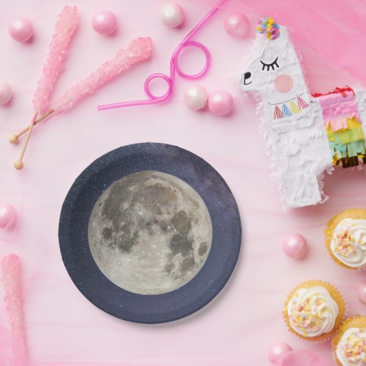 Maan van de aarde papieren bordje (Feest)