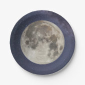 Maan van de aarde papieren bordje (Voorkant)