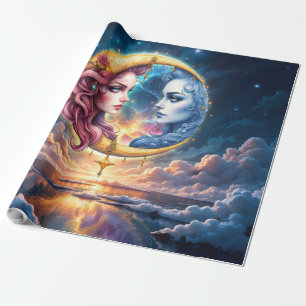 Maan van de Eeuwige Balans – Vuur & Water Zielen. Cadeaupapier