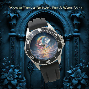 Maan van de Eeuwige Balans – Vuur & Water Zielen.  Horloge