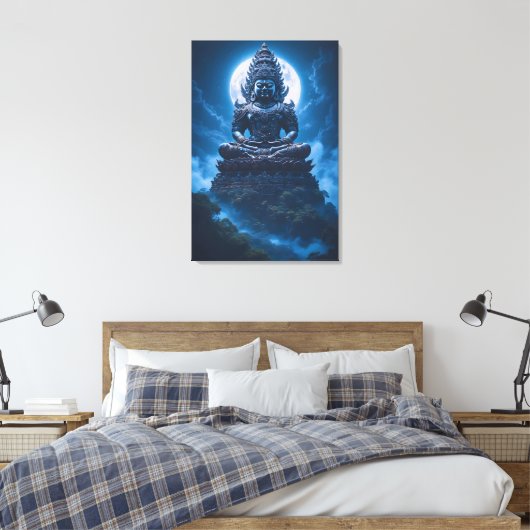 Maan van de Stille Beschermer Canvas Afdruk (Insitu (Slaapkamer))