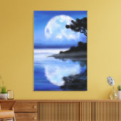 Maan Verhalen - Waterverf Canvas Afdruk (Insitu (Woonkamer))