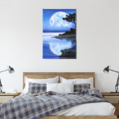 Maan Verhalen - Waterverf Canvas Afdruk (Insitu (Slaapkamer))