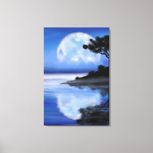 Maan Verhalen - Waterverf Canvas Afdruk (Voorkant)