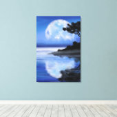 Maan Verhalen - Waterverf Canvas Afdruk (Insitu (Houten vloer))