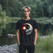Maan verlichte scène met bloemen t-shirt