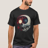 Maan verlichte scène met bloemen t-shirt (Voorkant)