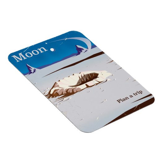 Maan - vintage Sci-fi-reisposter Magneet (Rechterzijde)