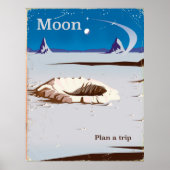 Maan - vintage Sciencefiction-reisposter Poster (Voorkant)