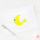 Maan Vis Vierkante Sticker (Envelop)