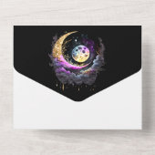 Maan volle maan hemelse constellatie nachtster all in one uitnodiging (Achterkant)