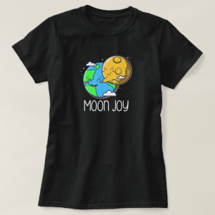 Maan Vreugde Schattige Aarde en Maan Knuffel T-shirt