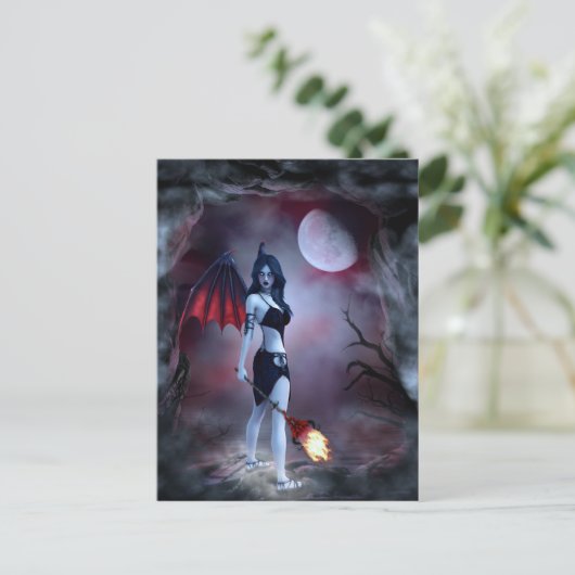 Maan vuur Succubus Briefkaart (Staand voorkant)