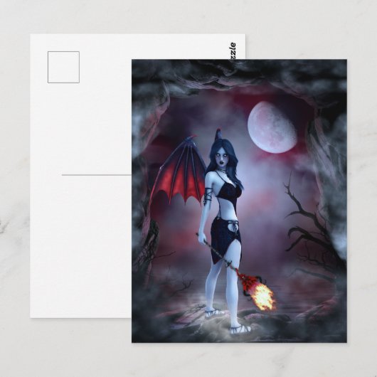 Maan vuur Succubus Briefkaart (Voorkant / Achterkant)
