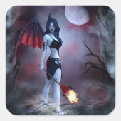 Maan vuur Succubus Vierkante Sticker (Voorkant)