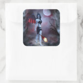 Maan vuur Succubus Vierkante Sticker (Tas)