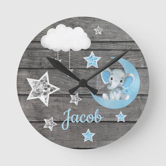 Maan, wandklok voor wolken, rond, gemiddeld (Voorkant)