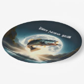 Maan Water & Bass Leaping Papieren Bordje (Gekanteld)