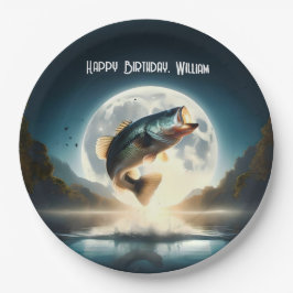 Maan Water & Bass Leaping Papieren Bordje
