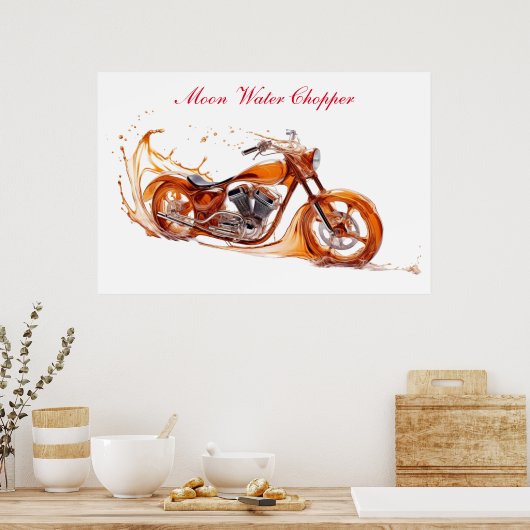 Maan water helikopter poster (Keuken)