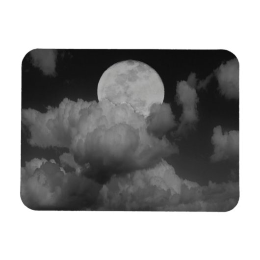 Maan & wolken boven Kansas Magneet (Horizontaal)
