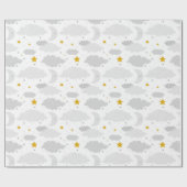 Maan, Wolken en Sterren Baby shower Cadeaupapier (Vlak)