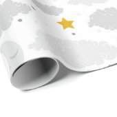 Maan, Wolken en Sterren Baby shower Cadeaupapier (Rol Hoek)