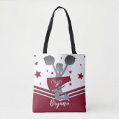 Maan Zilver Witte Sterren Cheer Cheerleading Tote Bag (Voorkant)