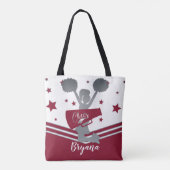 Maan Zilver Witte Sterren Cheer Cheerleading Tote Bag (Achterkant)