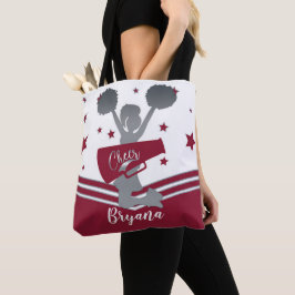 Maan Zilver Witte Sterren Cheer Cheerleading Tote Bag