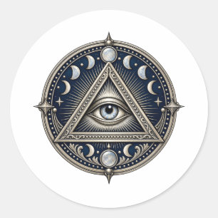 Maan Zilveren Oog Sticker