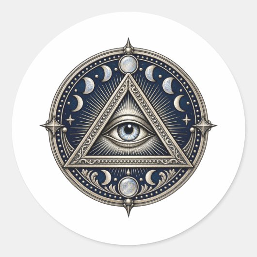 Maan Zilveren Oog Sticker (Voorkant)