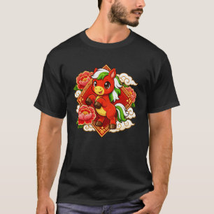 Maan Zodiac Schattig Rode Chinese Nieuwjaar van he T-shirt