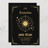 Maan Zon boho kunstsymbool afstuderen Kaart (Voorkant / Achterkant)